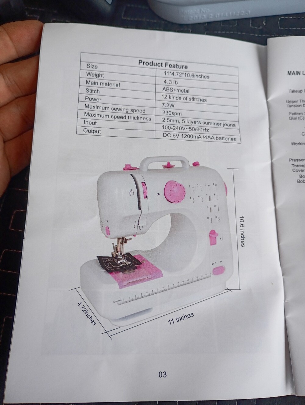 FHSM-505 Portable Mini Sewing Machine - Picture 16 of 16